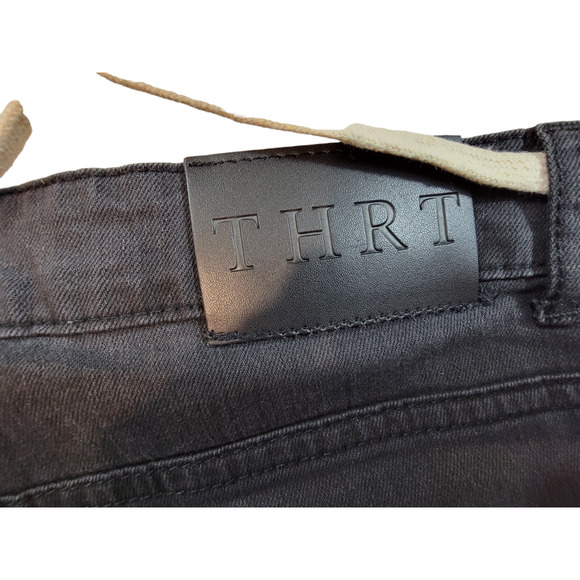 THRT Size 36 Black Distressed Jeans Graffiti Barbwire Spider Web Money Rope Belt - Picture 5 of 9